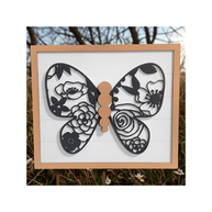 Framed Layered Butterfly Wall Sign