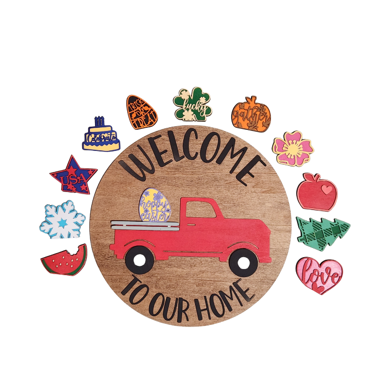 Seasonal Truck Welcome Sign
