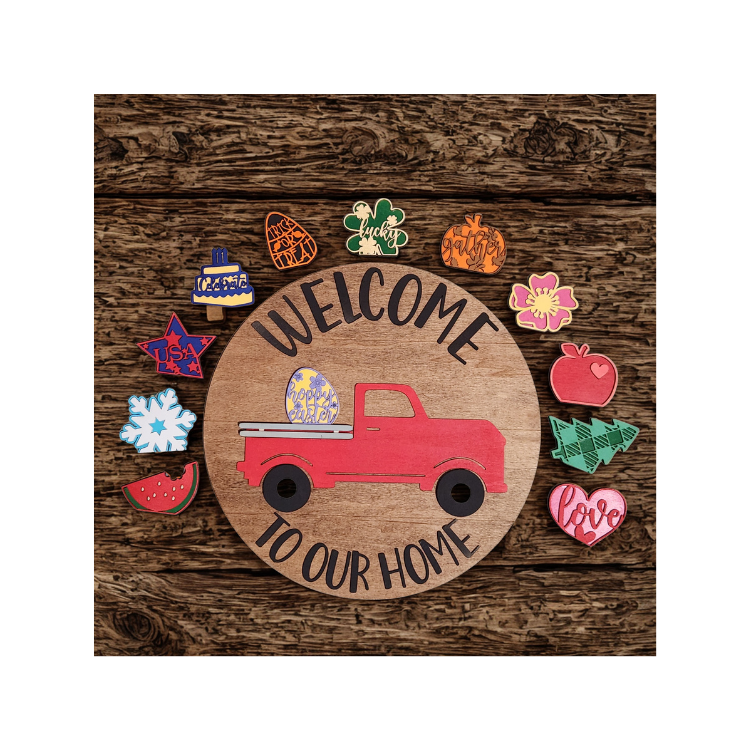 Seasonal Truck Welcome Sign