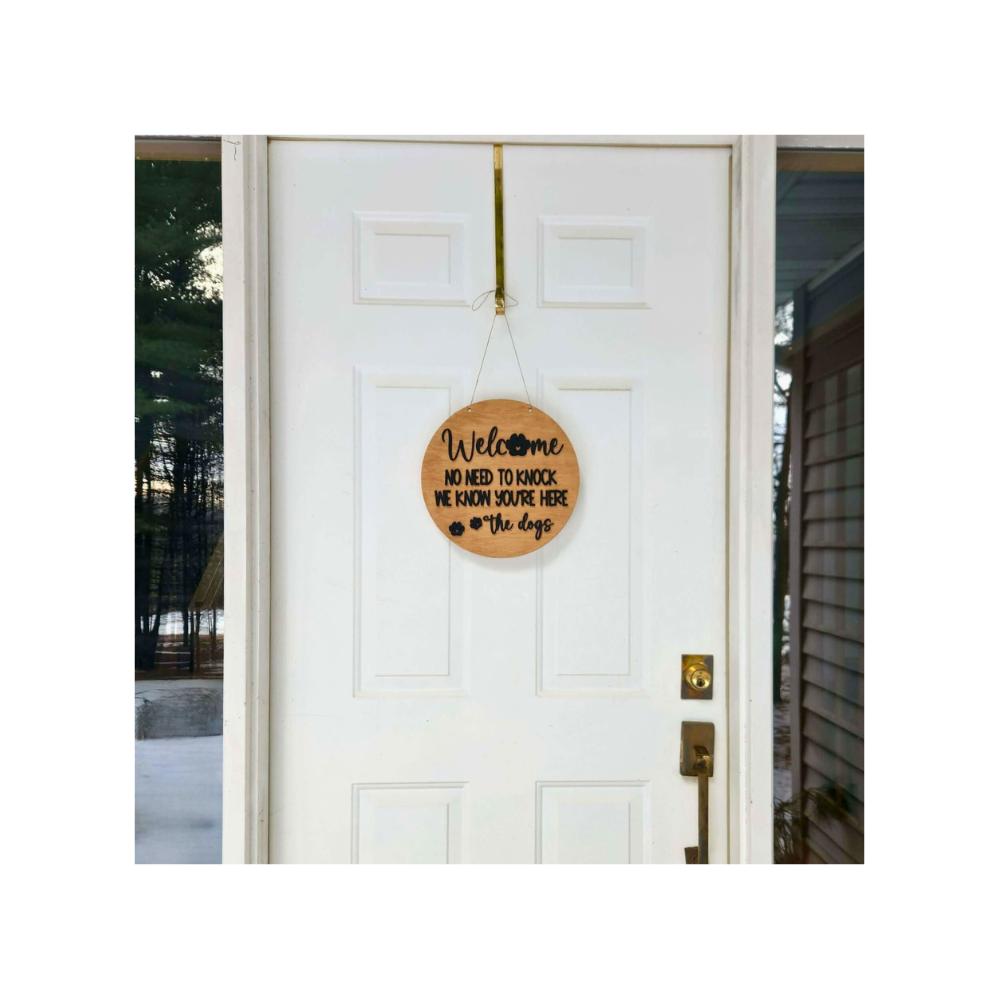 “No Need to Knock” Dog Welcome Sign
