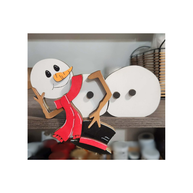 Leaning Snowman Wooden Shelf Sitter