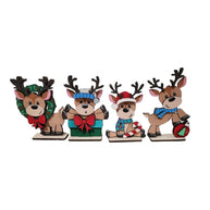 Cute Reindeer Standing Signs (Set of 4)