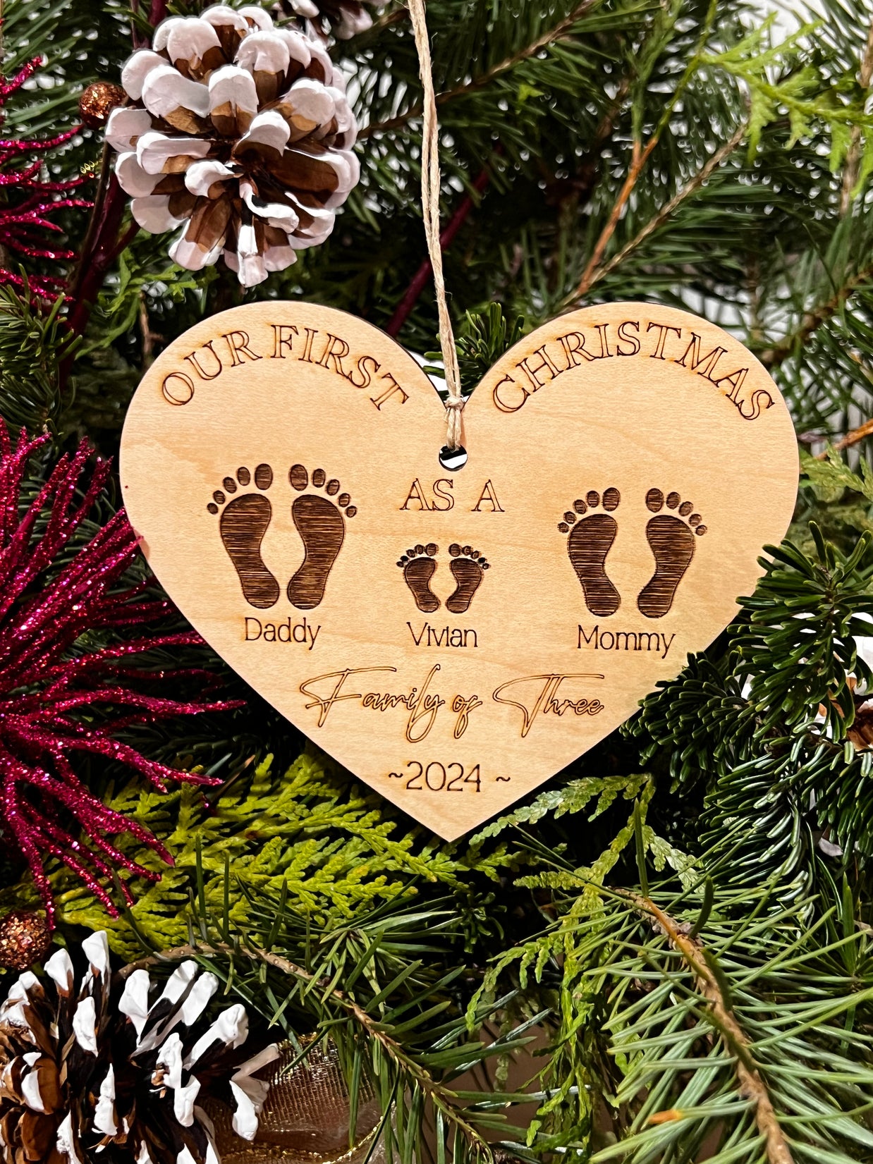 Baby's First Christmas Ornament - Single Side