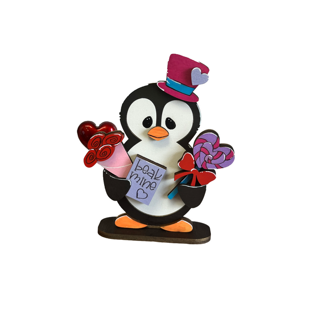 Freestanding Valentine Penguin - Sweet Treat Accents