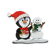 Freestanding Winter Penguin - Snowman