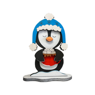Freestanding Winter Penguin - Hot Coco