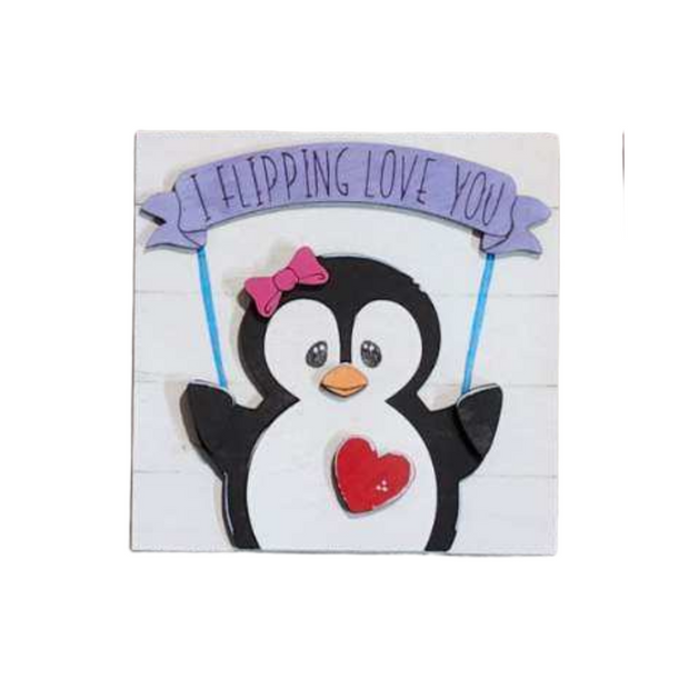 Valentine Penguin Sign – “I Flipping Love You”