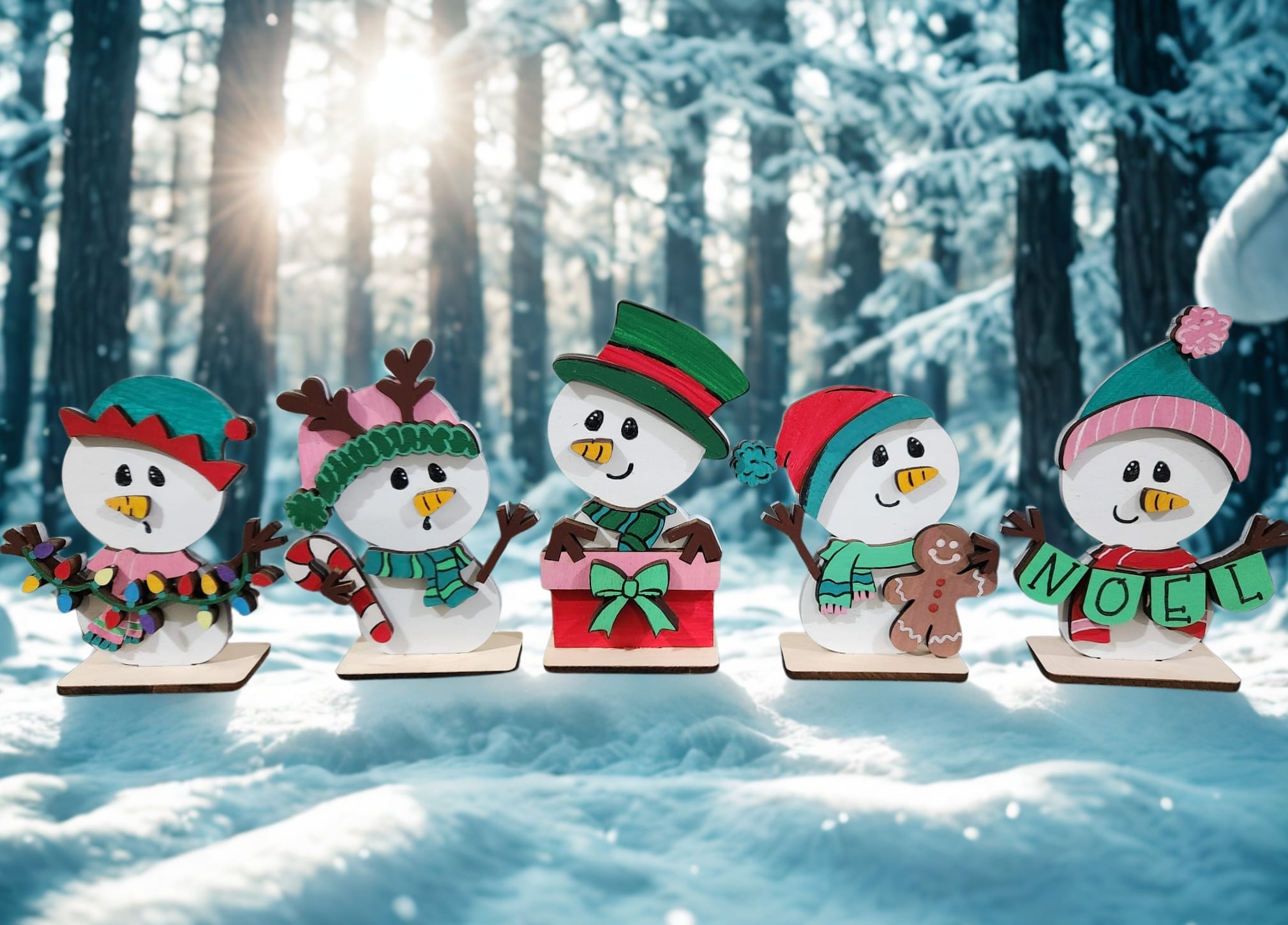 Cute Snowmen Standing Sign (Individual)
