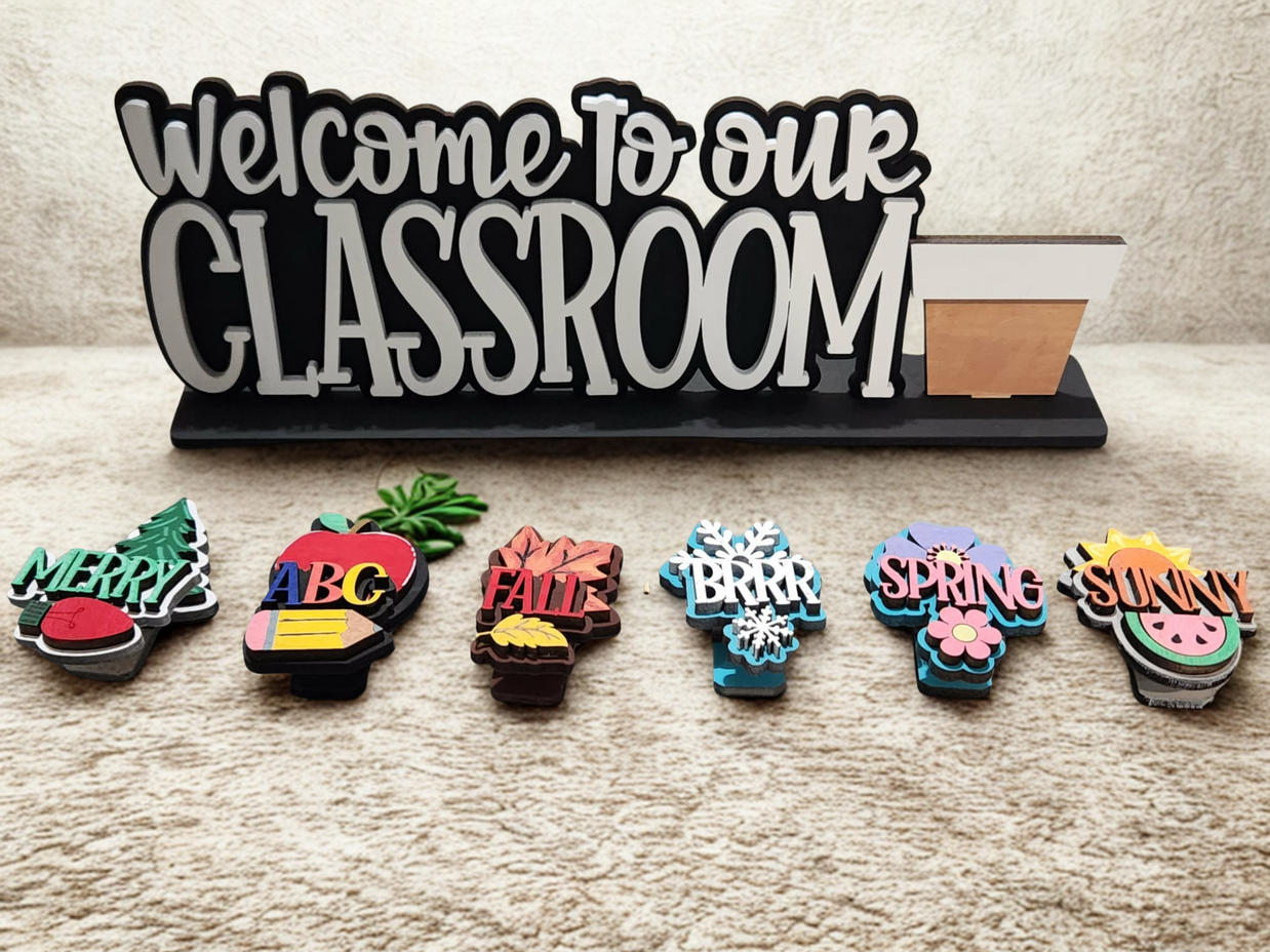 Welcome to Our Classroom – Interchangeable Teacher Sign