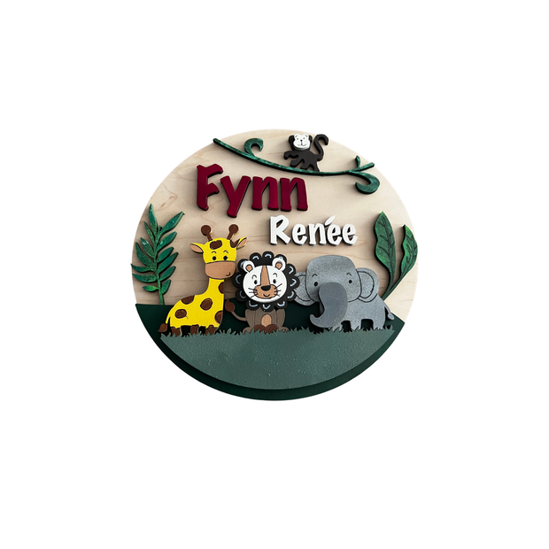 Personalized Name Sign - Jungle Animals